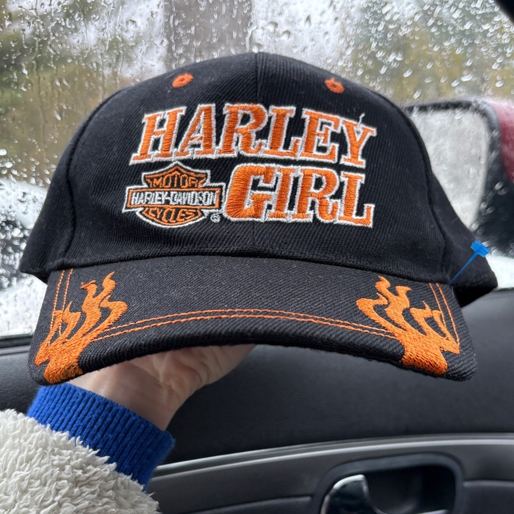 Harley-Davidson Black and Orange 'Harley Girl' Cap